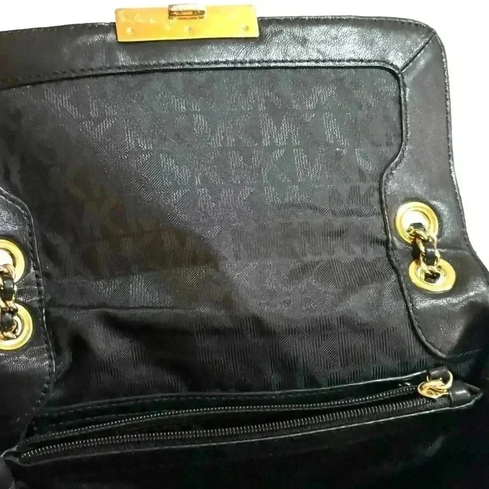 Michael Kors black quilted leather crossbody handbag